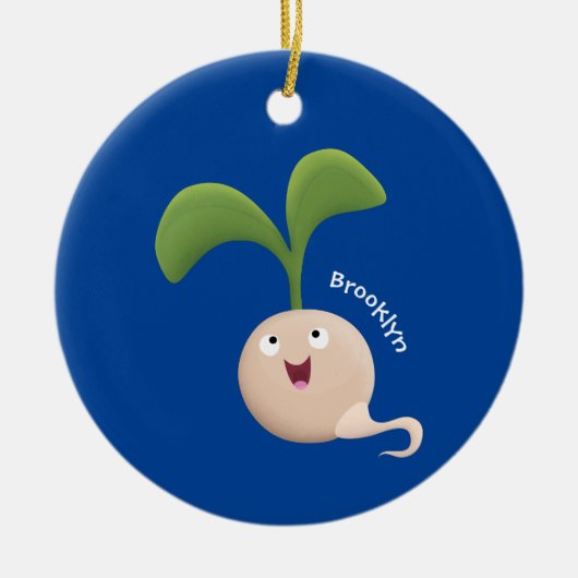 Cute happy seed cartoon illustratie keramisch ornament (Voorkant)