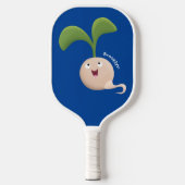 Cute happy seed cartoon illustratie pickleball paddle (Voorkant)