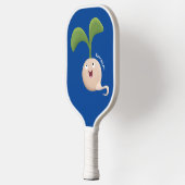 Cute happy seed cartoon illustratie pickleball paddle (Links)