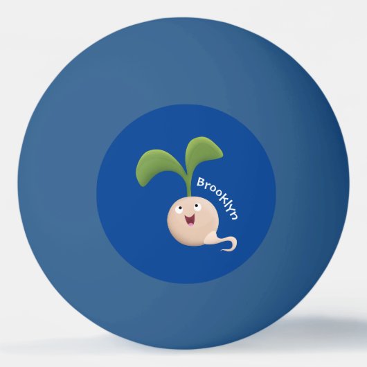 Cute happy seed cartoon illustratie pingpongballen (Voorkant)