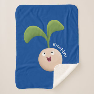 Cute happy seed cartoon illustratie sherpa deken