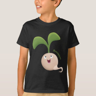 Cute happy seed cartoon illustratie t-shirt
