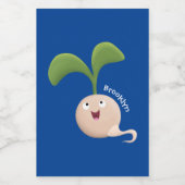 Cute happy seed cartoon illustratie voedselcontainer etiket (Enkel label)