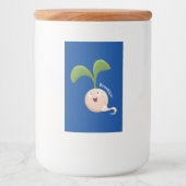 Cute happy seed cartoon illustratie voedselcontainer etiket (Voorkant)