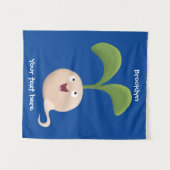 Cute happy seed cartoon illustratie wandkleed (Voorkant (horizontaal))