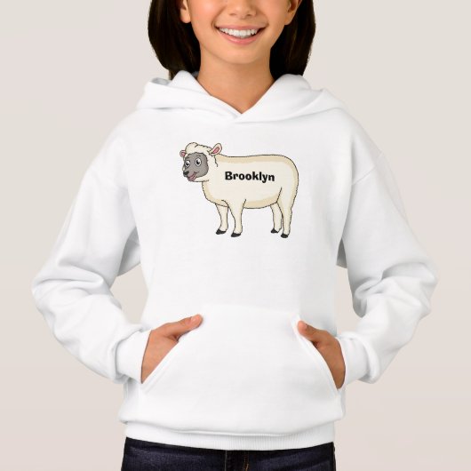 Cute happy sheep cartoon illustration (Devant)