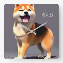 Cute Happy Shiba Inu Custom Portret Foto & Name