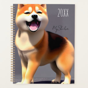 Cute Happy Shiba Inu Custom Portret Photo Planner