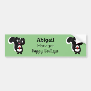 Cute happy skunk cartoon illustratie bumpersticker