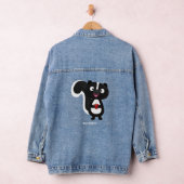 Cute happy skunk cartoon illustratie denim jacket (Hangar)