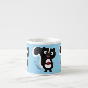 Cute happy skunk cartoon illustratie espresso kop