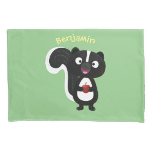 Cute happy skunk cartoon illustratie kussensloop