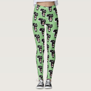 Cute happy skunk cartoon illustratie leggings