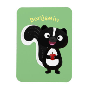 Cute happy skunk cartoon illustratie magneet