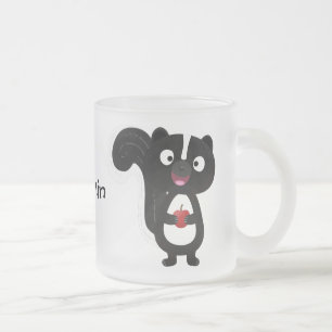 Cute happy skunk cartoon illustratie matglas koffiemok