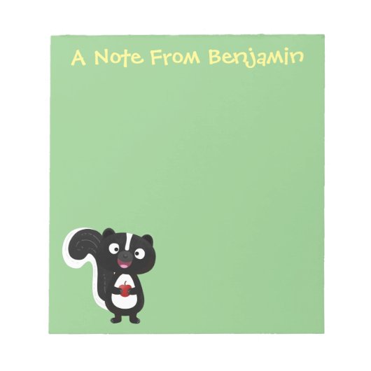 Cute happy skunk cartoon illustratie notitieblok (Voorkant)