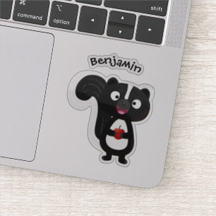 Cute happy skunk cartoon illustratie sticker