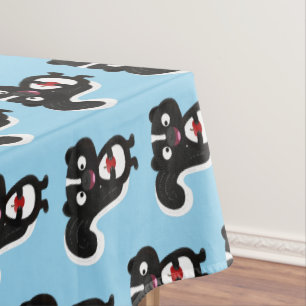 Cute happy skunk cartoon illustratie tafelkleed