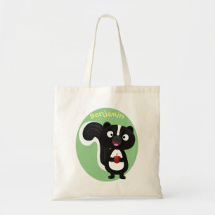Cute happy skunk cartoon illustratie tote bag