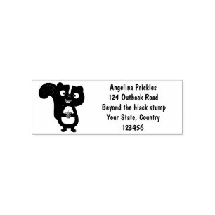 Cute happy skunk cartoon illustratie zelfinktende stempel
