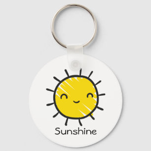 Cute Happy Smile Sunshine Custom Text Sleutelhanger