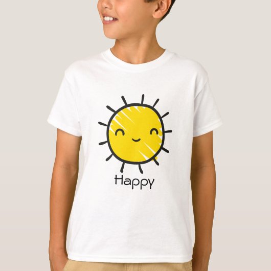 Cute Happy Smile Sunshine Custom Text T-shirt (Voorkant)