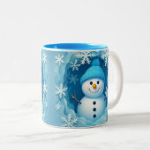 Cute Happy Snowman Face Personalized Coffee Mug (Devant droit)