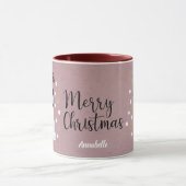Cute Happy Snowman Pink kerstavond Mok (Midden)