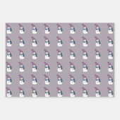 Cute Happy Snowman Wrapping Paper Set van 3 (Voorkant)