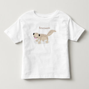 Cute happy spotted tan gecko cartoon kinder shirts