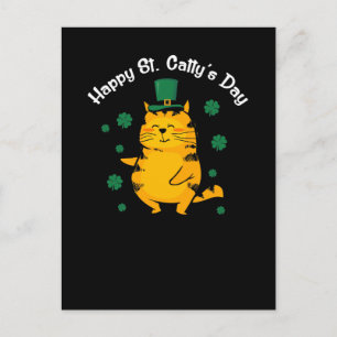 Cute Happy St. Catty's Day for St. Patty Briefkaart