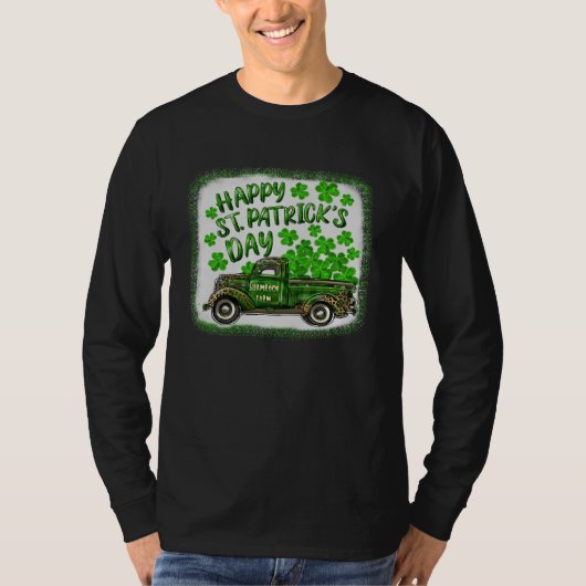 Cute Happy St Patrick s Day Leopard Shamrock Farm  T-shirt (Voorkant)