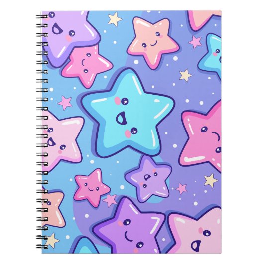 Cute Happy Stars Notitieboek (Voorkant)