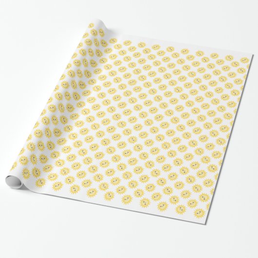 Cute Happy Sun Cadeaupapier (Uitgerold)