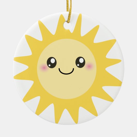Cute Happy Sun Keramisch Ornament (Voorkant)
