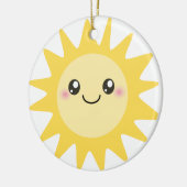 Cute Happy Sun Keramisch Ornament (Links)
