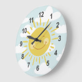 Cute Happy Sun Large Clock Grote Klok (Hoek)