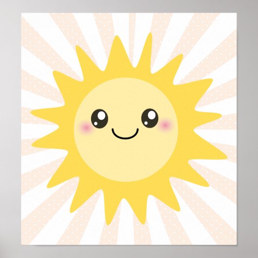 Cute Happy Sun Poster (Voorkant)