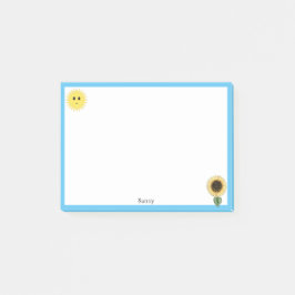 Cute Happy Sun, Sunflower & Light Blue Lijst Post-it® Notes