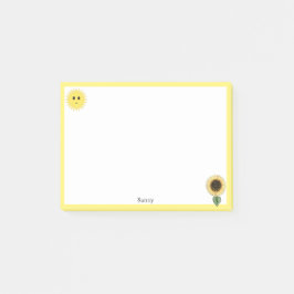 Cute Happy Sun, Sunflower & Yellow Lijst Post-it® Notes