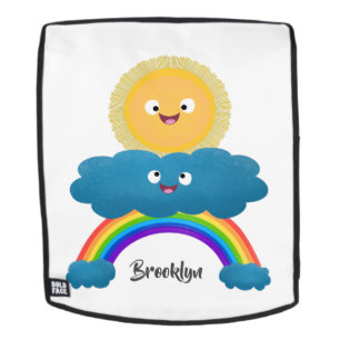 Cute happy sun wolwolk regenboog cartoon rugtassen