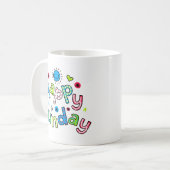 Cute Happy Sunday Week Greep Text Expression Koffiemok (Voorkant links)