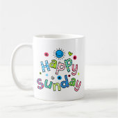 Cute Happy Sunday Week Greep Text Expression Koffiemok (Links)
