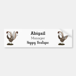 Cute happy superb lyrebird cartoon illustratie bumpersticker