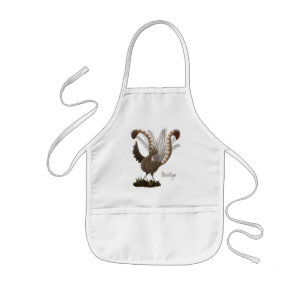 Cute happy superb lyrebird cartoon illustratie kinder schort