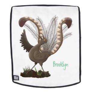 Cute happy superb lyrebird cartoon illustratie rugtassen