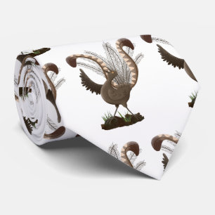 Cute happy superb lyrebird cartoon illustratie stropdas