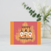 Cute Happy Thanksgiving Gnomen Briefkaart (Staand voorkant)