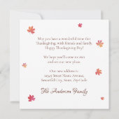 Cute Happy Thanksgiving New Address Pumpkin Moving Aankondiging (Achterkant)