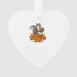 Cute Happy Thanksgiving Squirrel Klassiek T-shirt Ornament